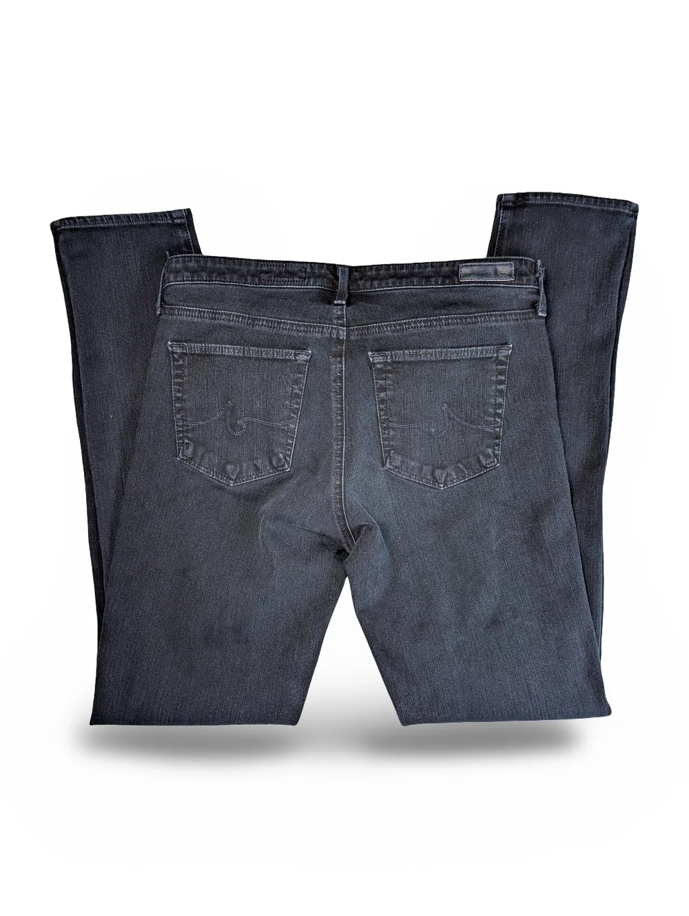 AG Adriano Goldschmied Straight Leg Jeans in Black The Prima Cigarette 29R - Picture 7 of 8